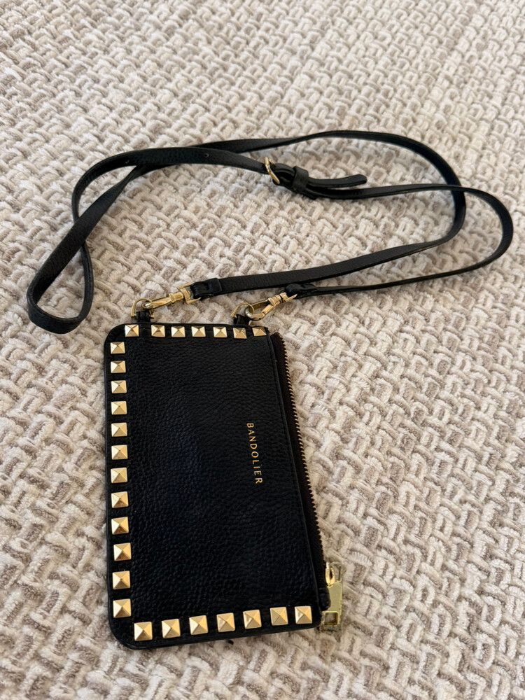 Bandolier Black Studded Crossbody Bag