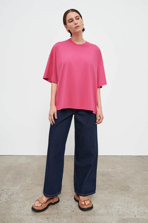 Kowtow Oversized Boxy Tee - Fuchsia