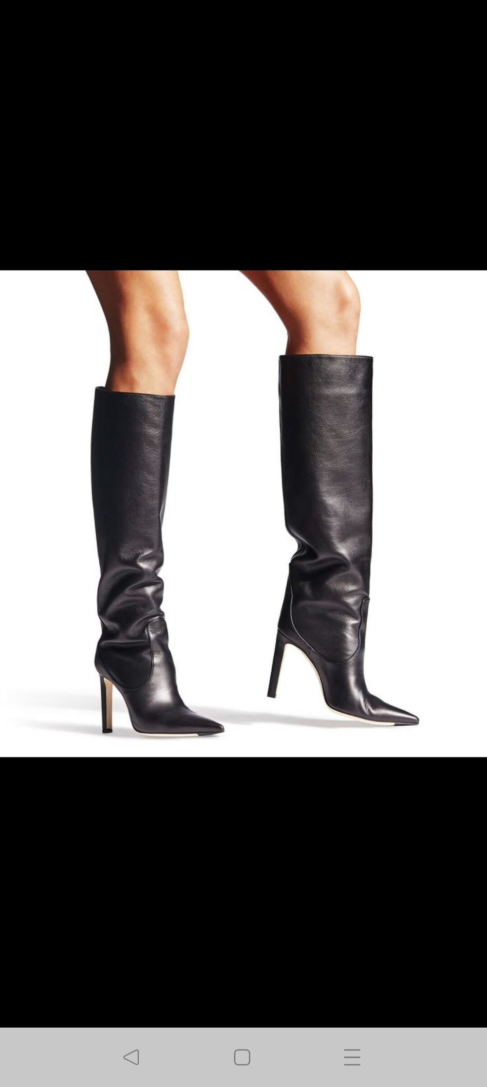 Jimmy Choo Mavis 85 Black Leather Knee High Boots