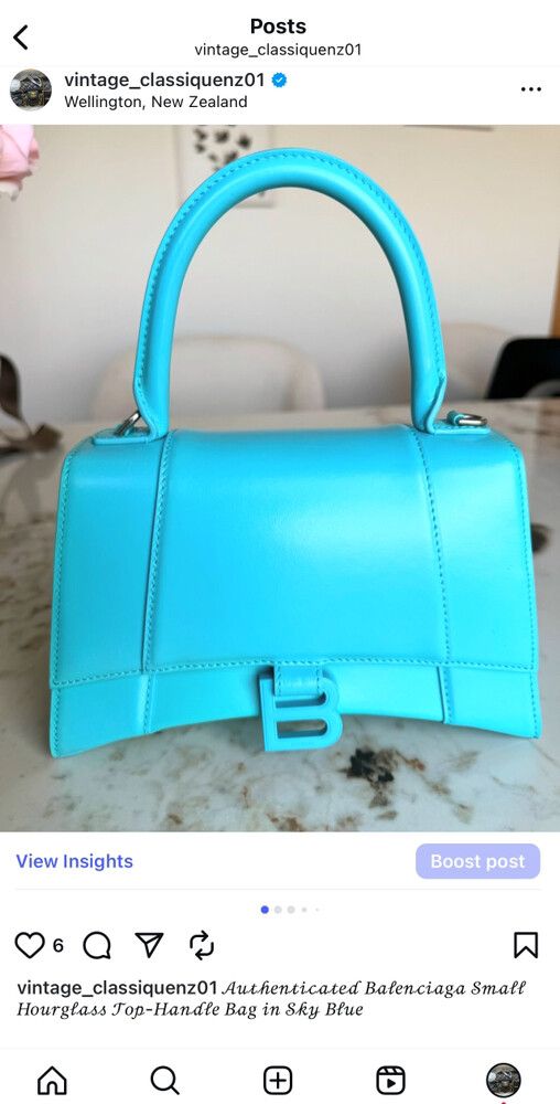 Balenciaga Small Hourglass Top-Handle bag Sky Blue