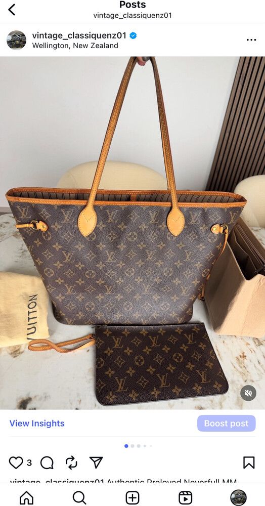 Louis Vuitton Monogram Neverfull MM Handbag