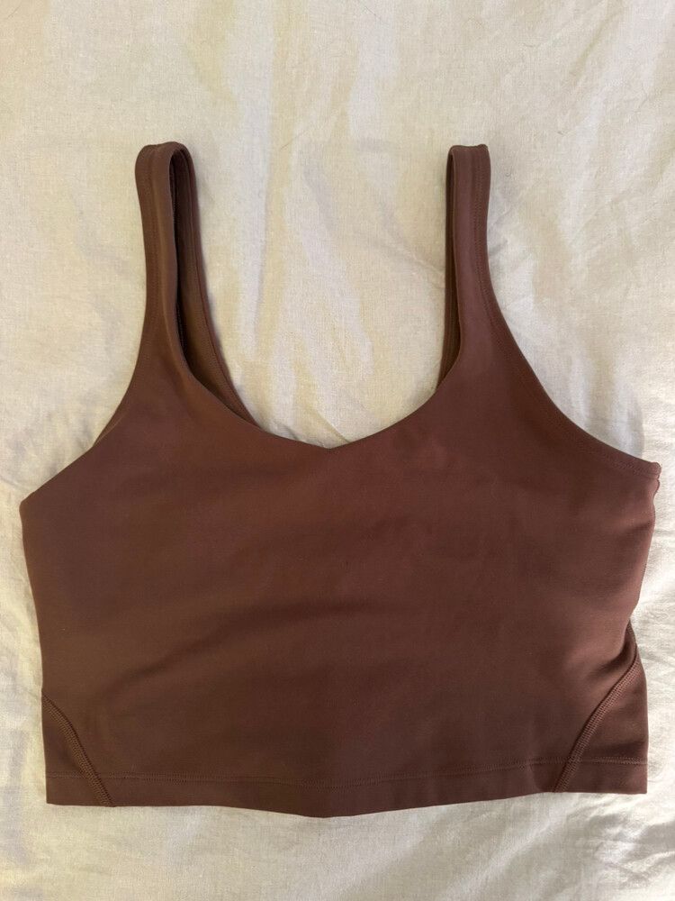 Lorna Jane streamline active cropped tank - Chocolate - M