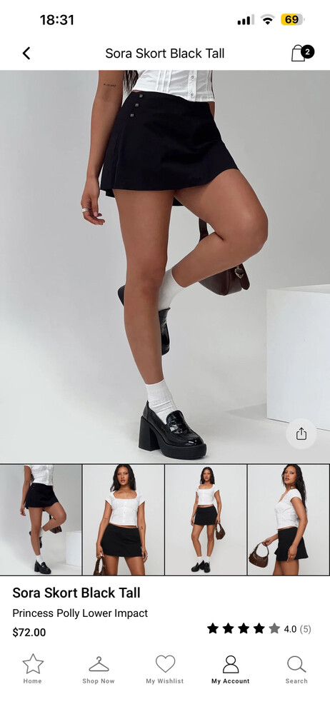 Princess Polly Black skort