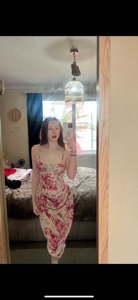 PrettyLittleThing Fuschia tie dye corset top