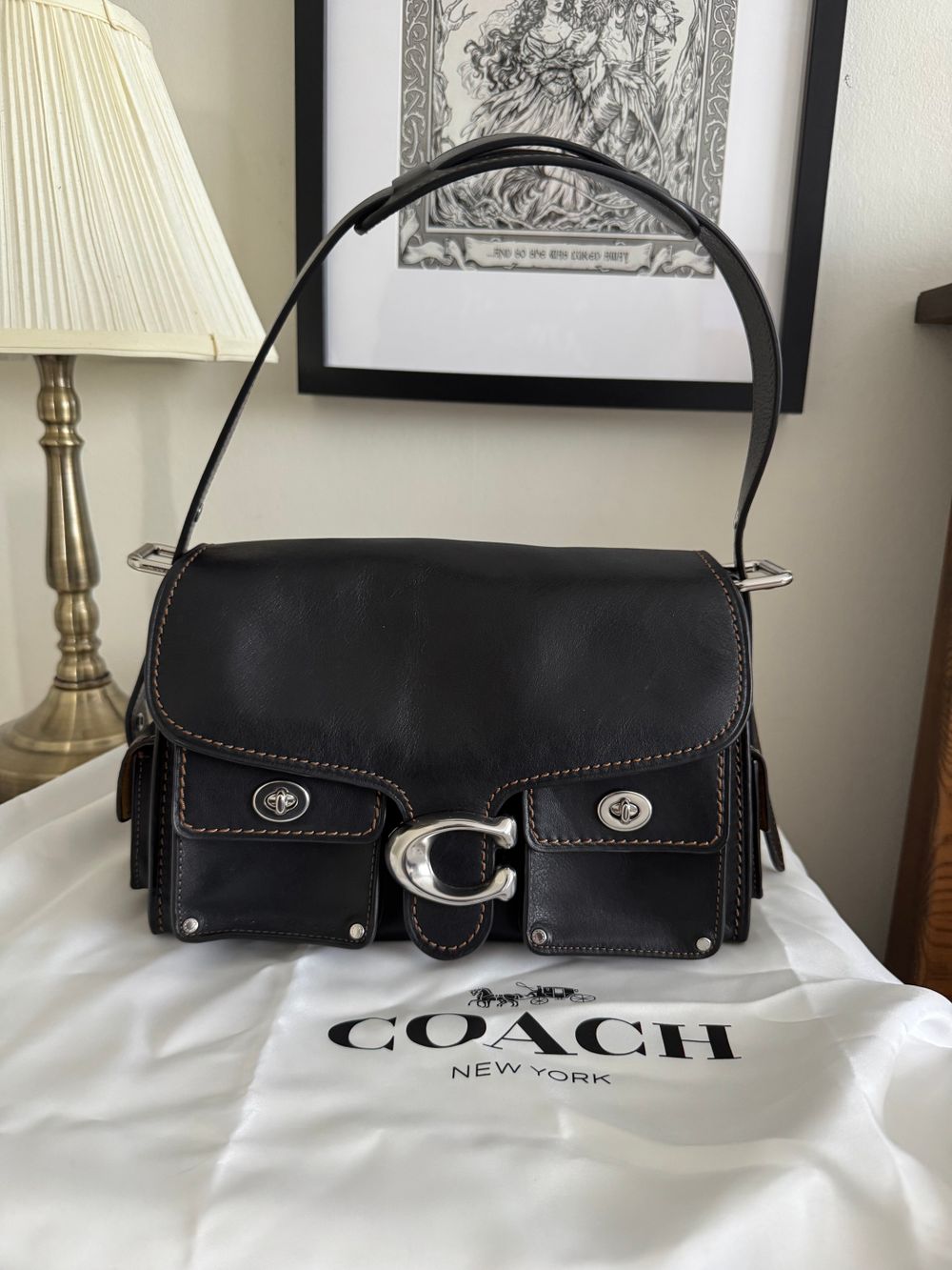 Coach Turnlock Soft Tabby Black