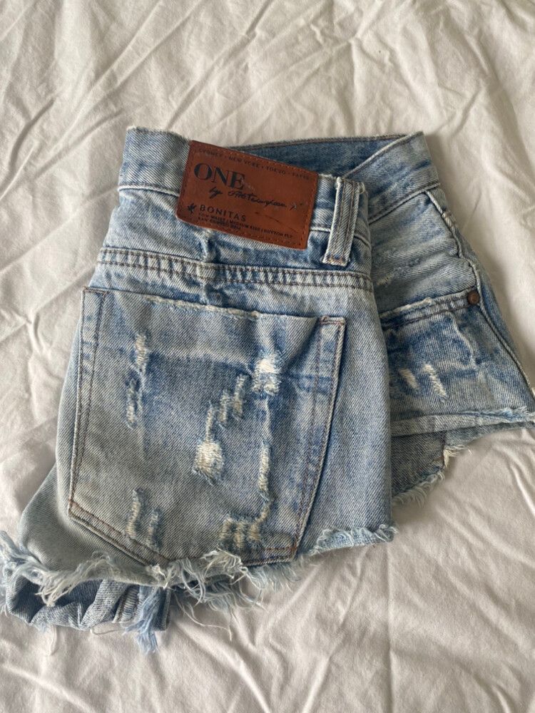 One Teaspoon Distressed Denim Shorts