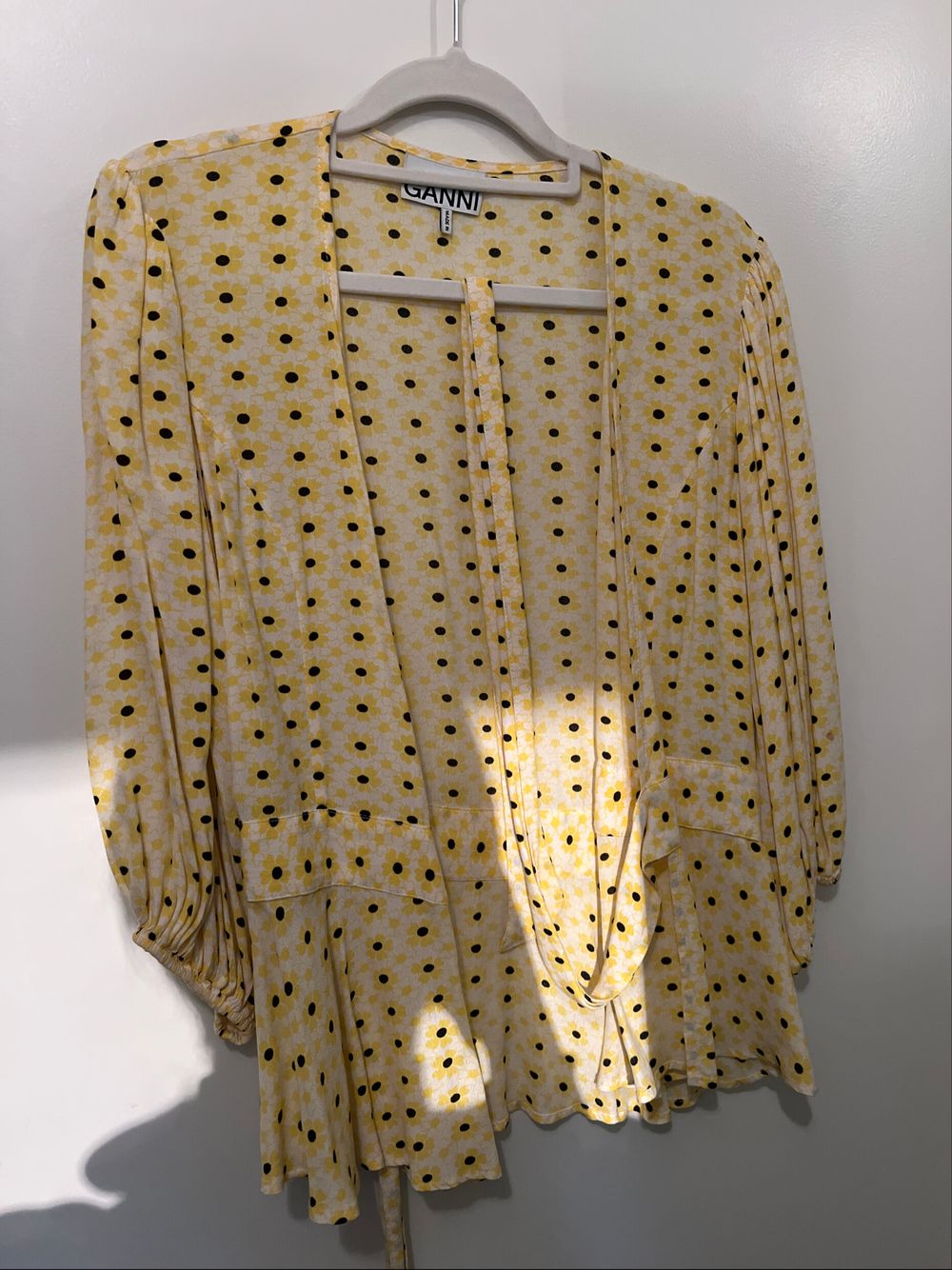 GANNI Yellow Floral Blouse