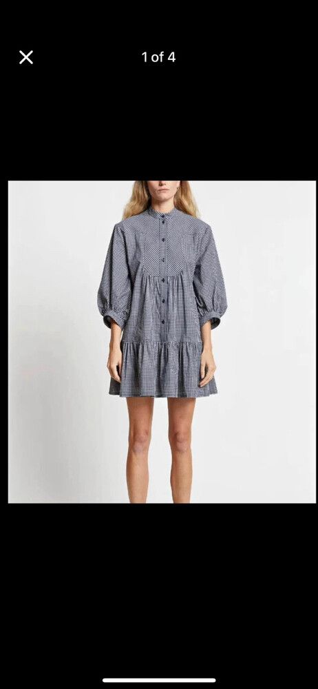 Karen Walker Blue White Gingham Dress