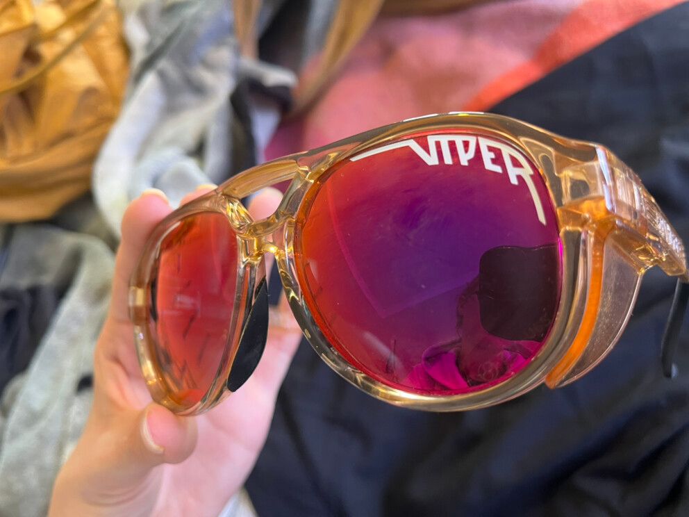 rose gold pit viper trail running sunglasses