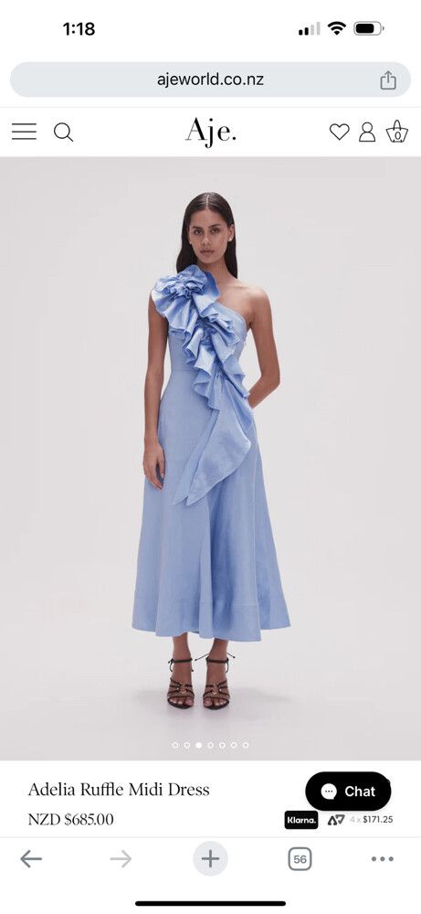 Aje - Adelia Ruffle Midi Dress on Designer Wardrobe
