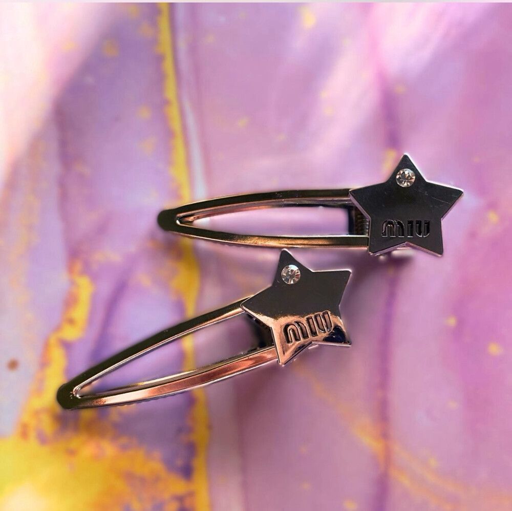 Miu Miu Silver Star Hair Clips