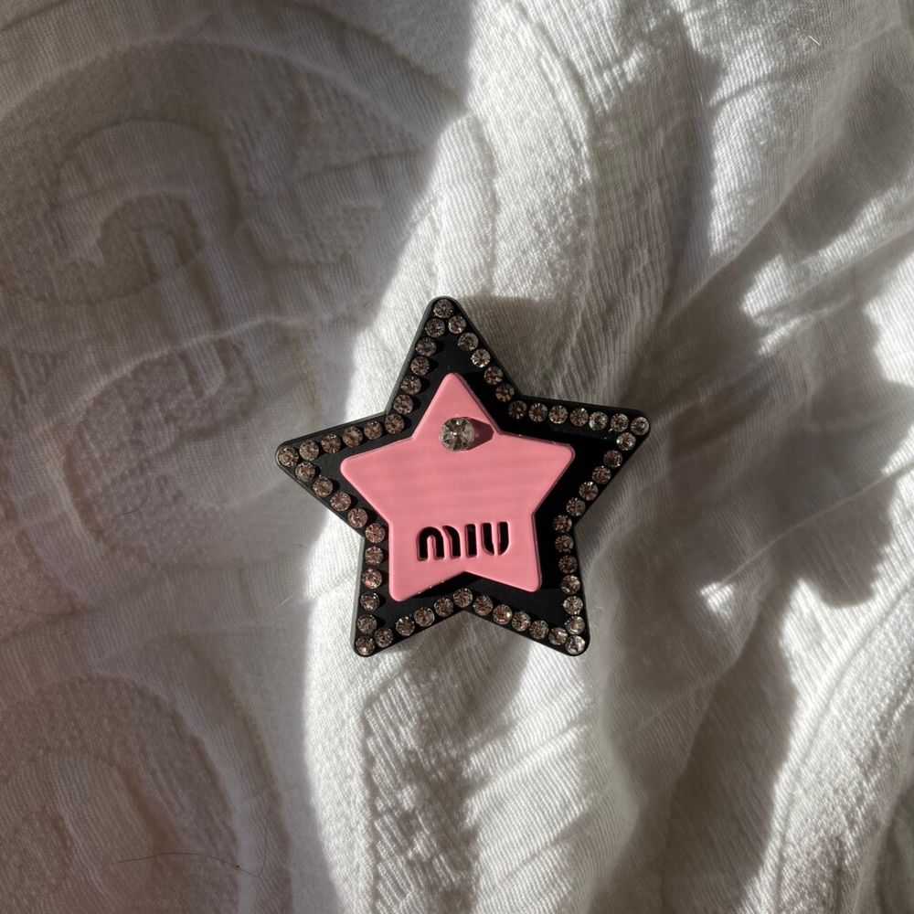 Miu Miu Black Pink Star Hair Clip