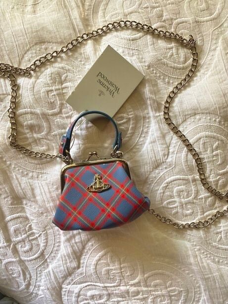 Vivienne Westwood Blue Plaid Coin Bag