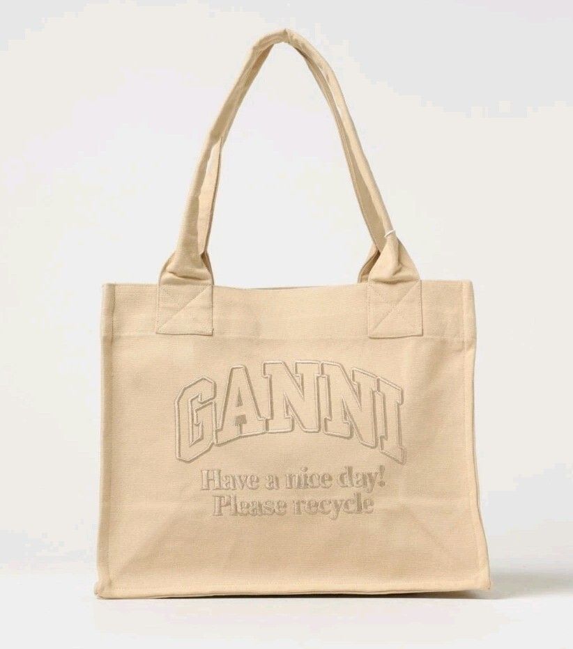 Ganni Beige Tote Bag