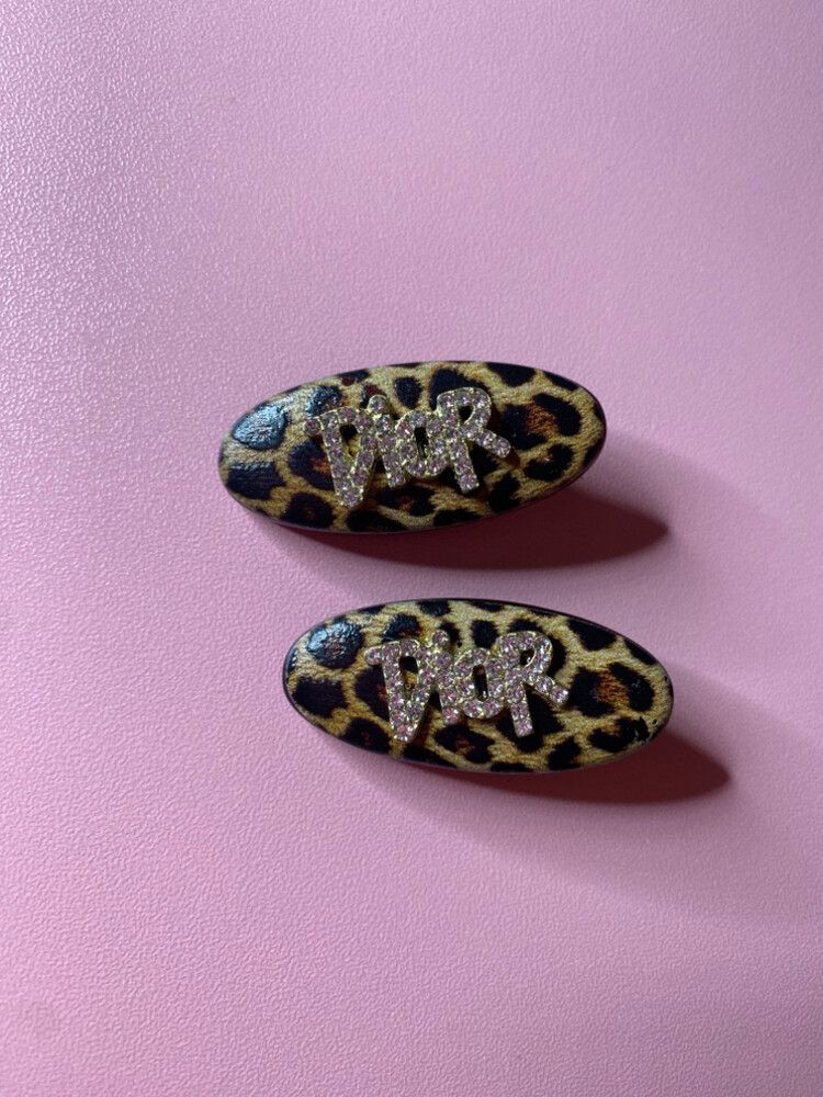 Dior Leopard Print Hair Clips