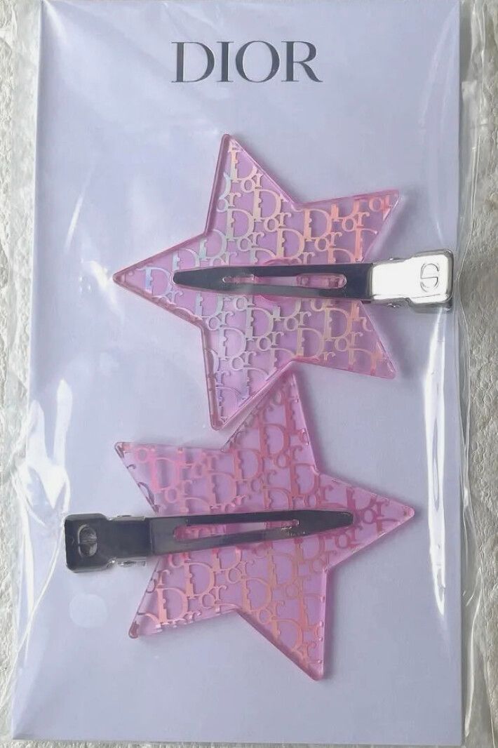 Dior Pink Star Hair Clips