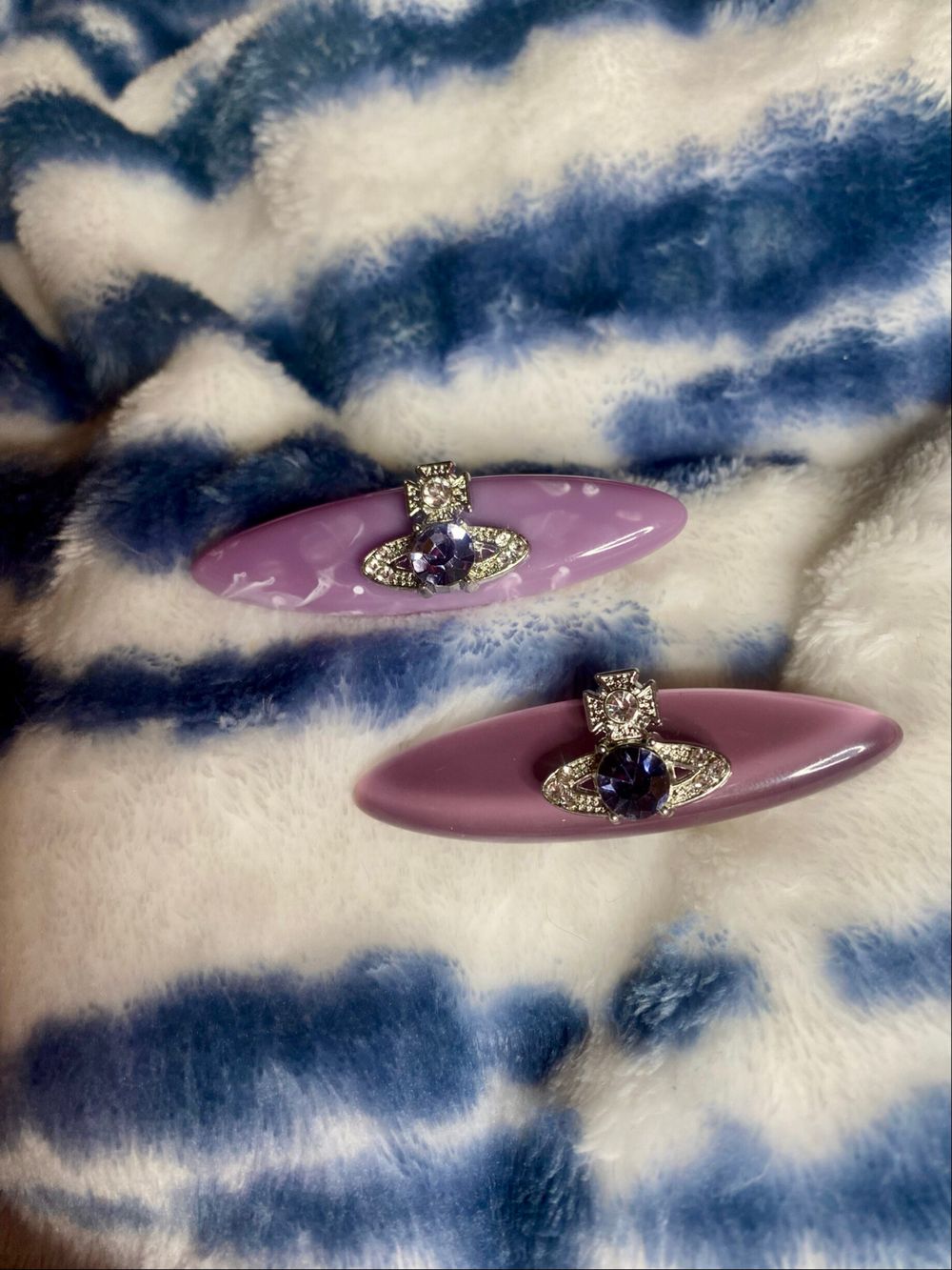 Purple Orb Hair Clips