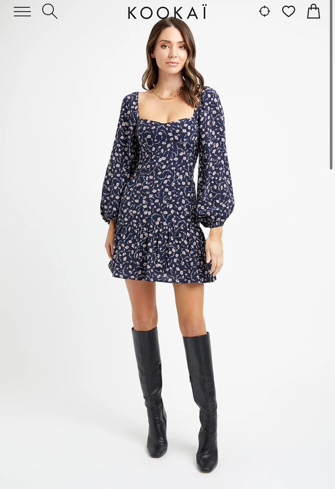 Kookai - Kookai Liberty Long Sleeve Mini Dress on Designer Wardrobe Kookai - Kookai Liberty Long Sleeve Mini Dress on Designer Wardrobe