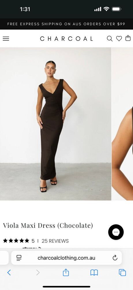 knee length dresses for ladies Charcoal Viola Maxi main image 1