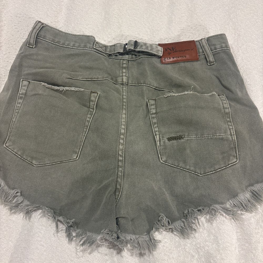 One Teaspoon khaki denim Shorts
