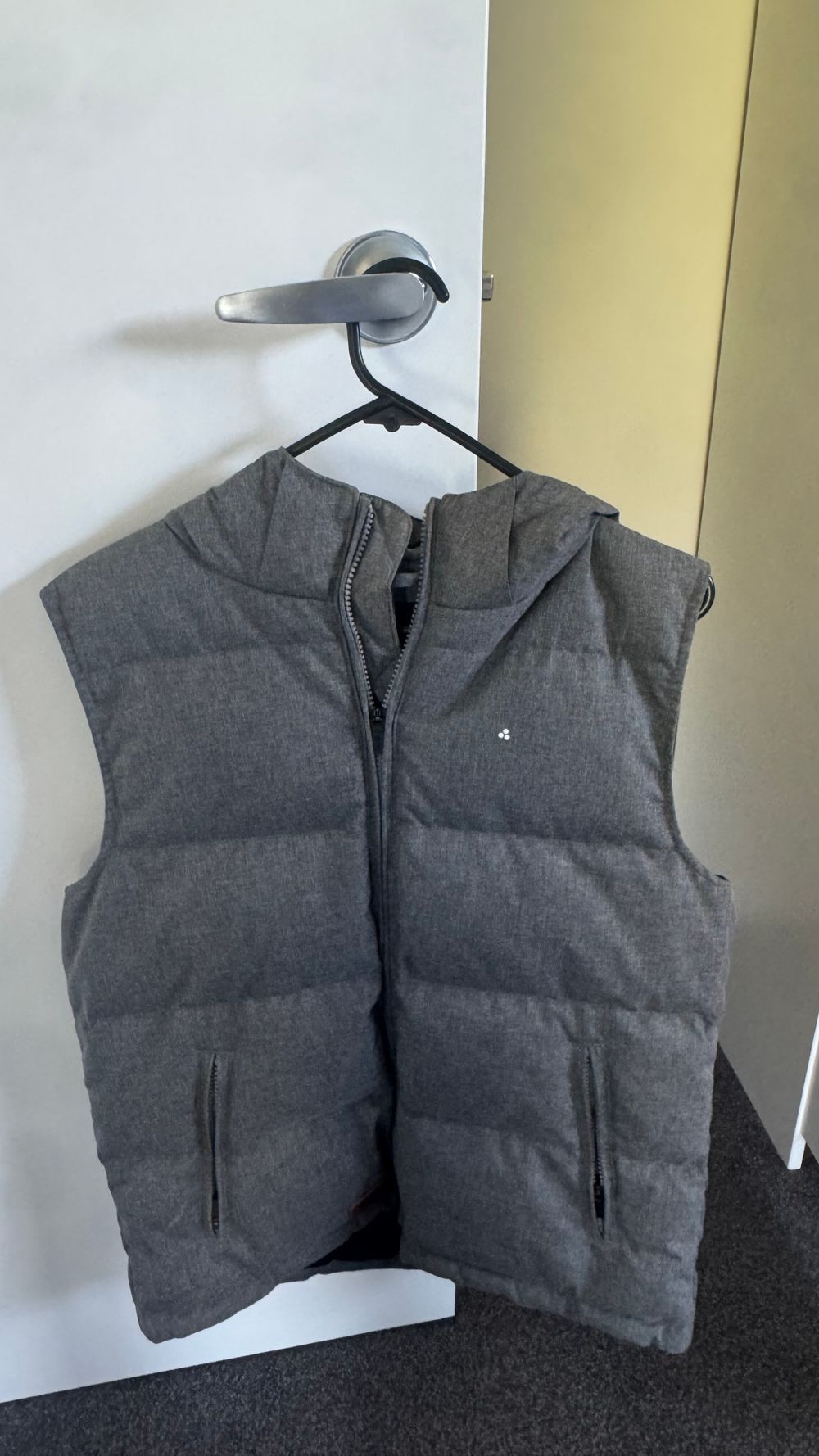 grey huffer puffer vest