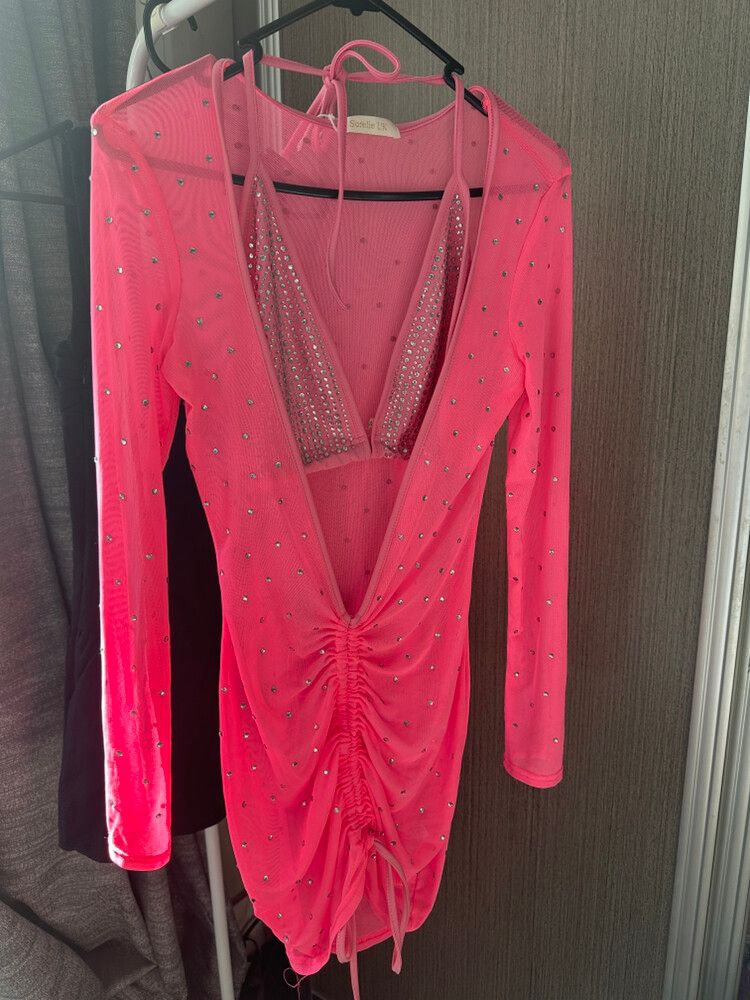 Sorelle Uk Pink Embellished Dress