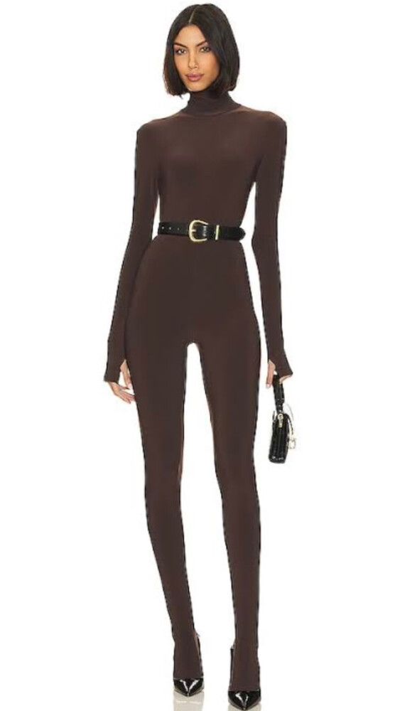 Norma Kamali Slim Fit Turtle Catsuit With Footsie