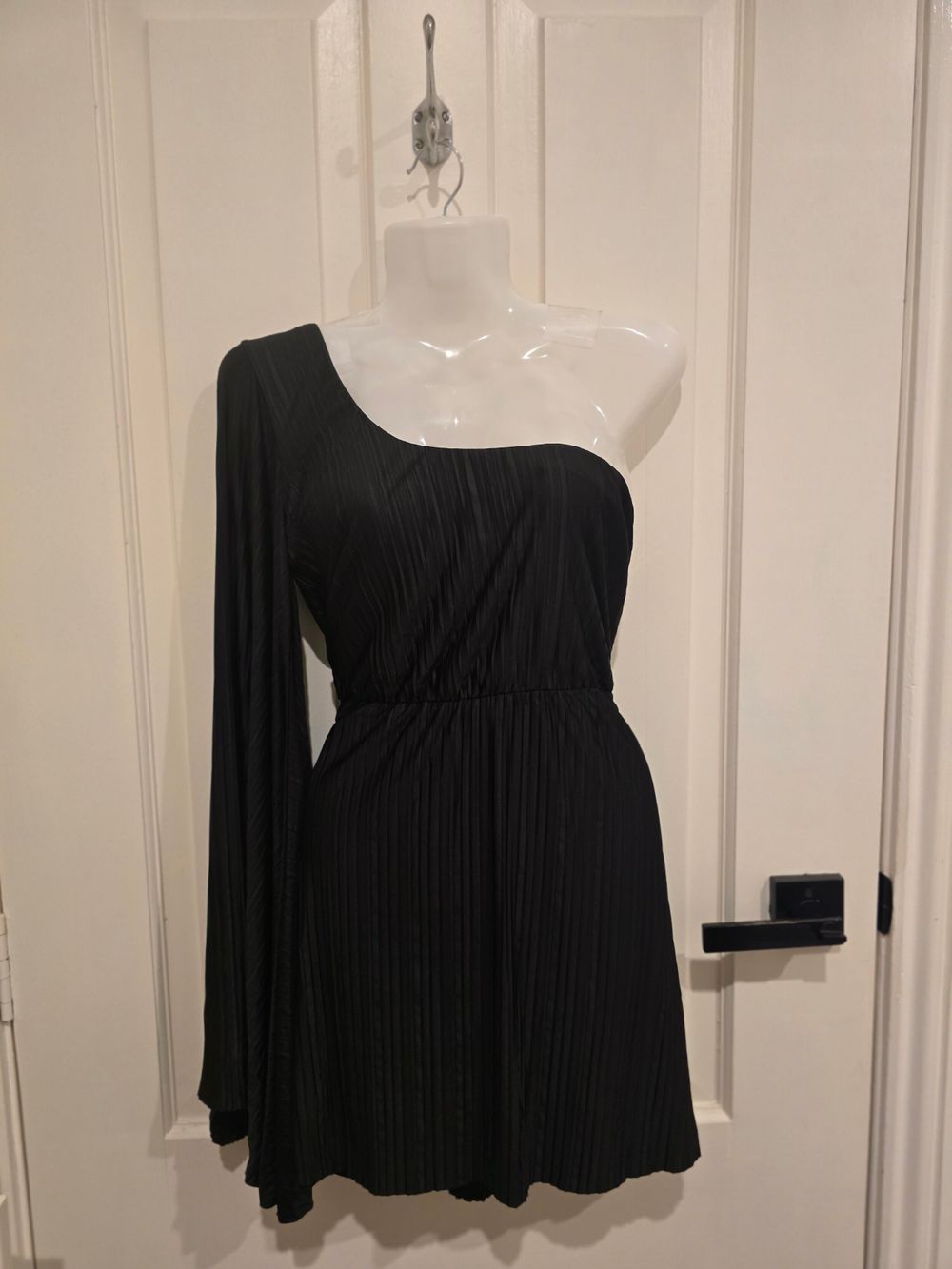 Vintage Archival  Bec&Bridge Blackplissé One shoulder mini dress size
