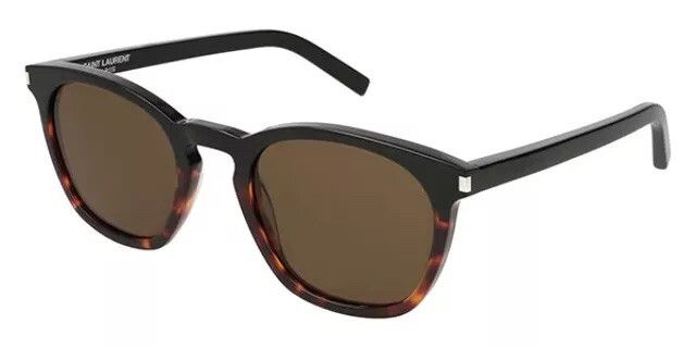 Saint Laurent Black and Tortoiseshell Sunglasses