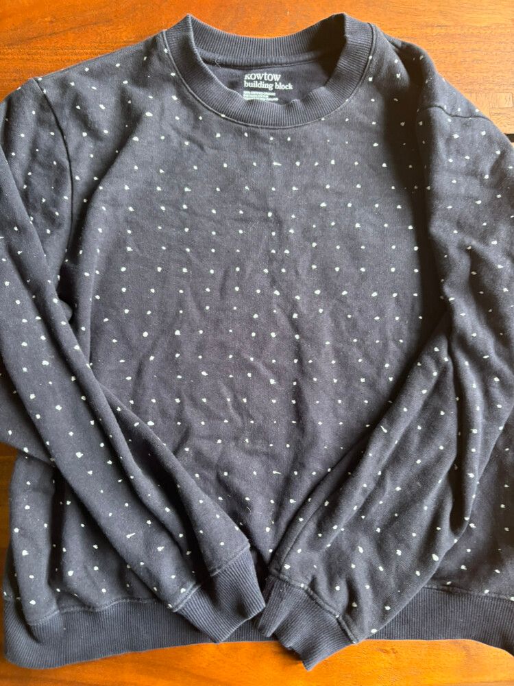 Kowtow Building Block Navy Dot Sweatshirt