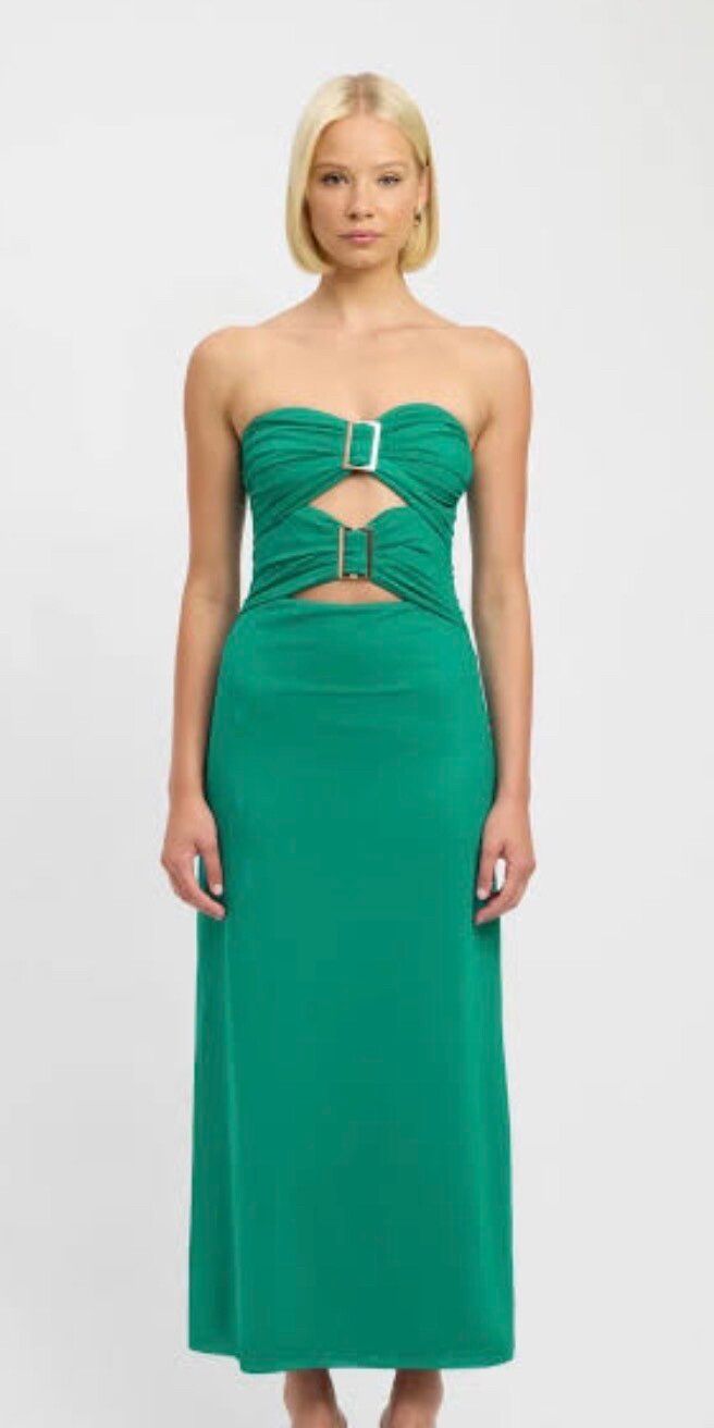 KOOKAI Green Strapless Midi Dress