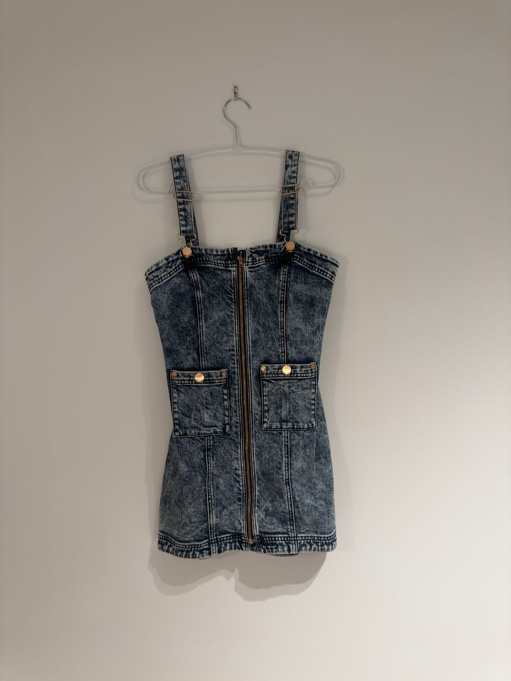 Alice McCall Blue Acid Wash Denim Mini Dress