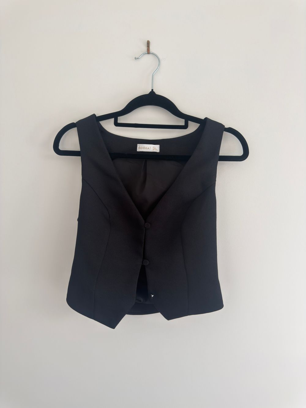 Kookai Black Vest Top