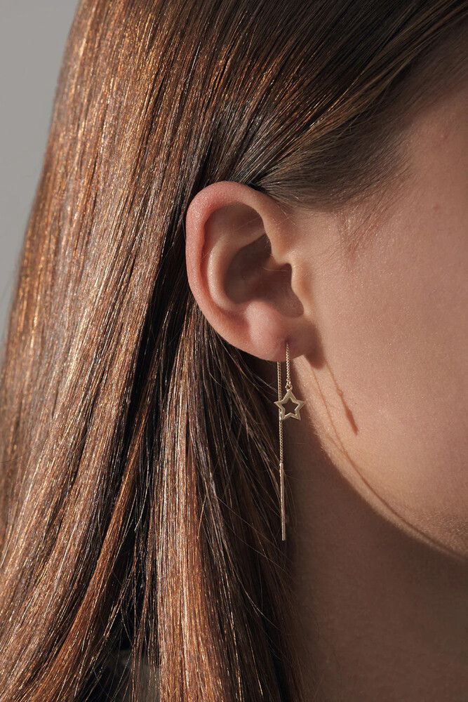 Karen Walker Star Thread Earring (Single) – Gold