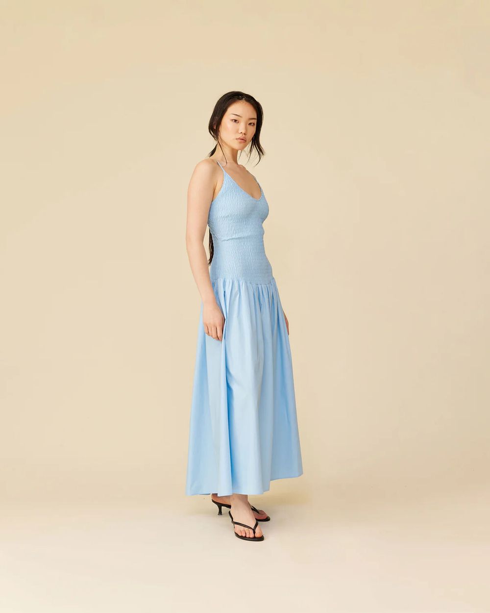 Ruby Shirred Dress - Airy Blue