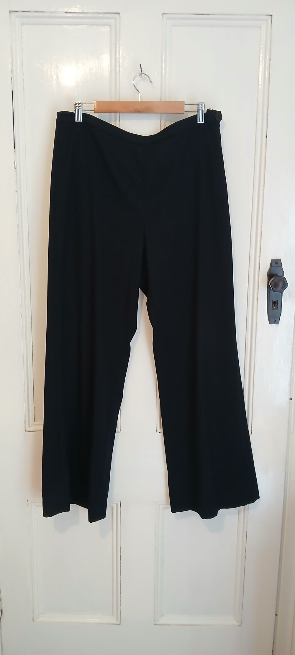VERONIKA MAINE Dark Navy Wide Leg Work Trousers / Stretch Corporate Pants 12 / 14