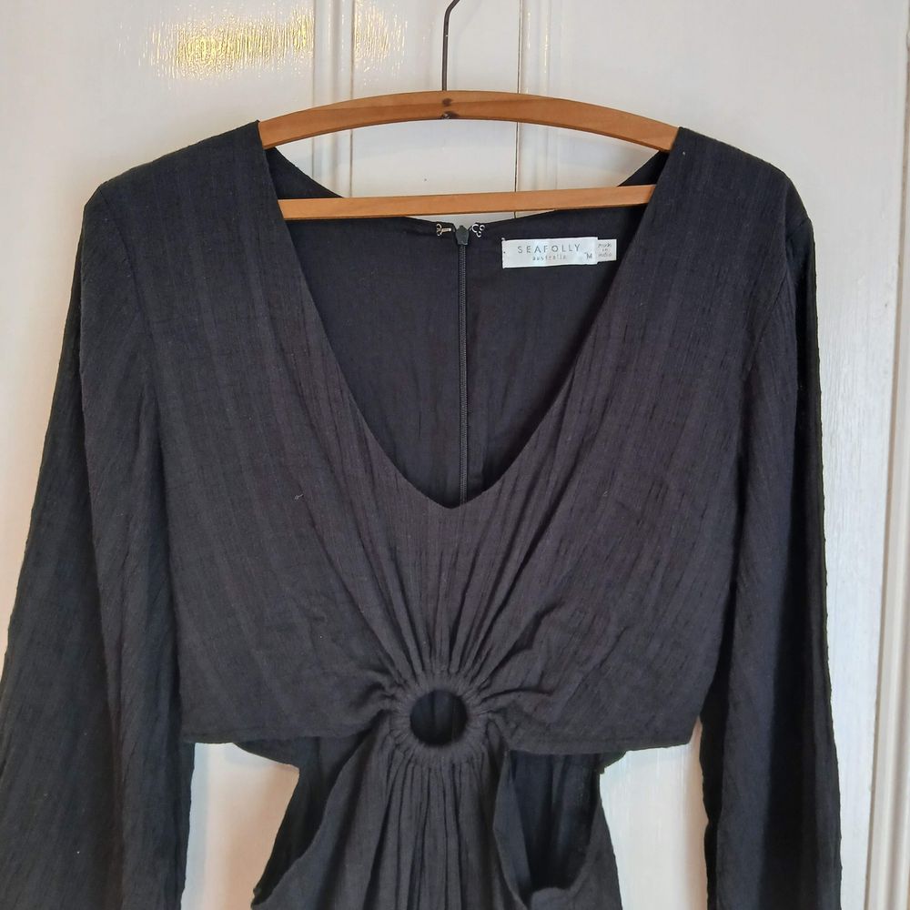 Seafolly O-Ring Cut-Out Long Sleeve Maxi / Cover-Up Dress (Size M)