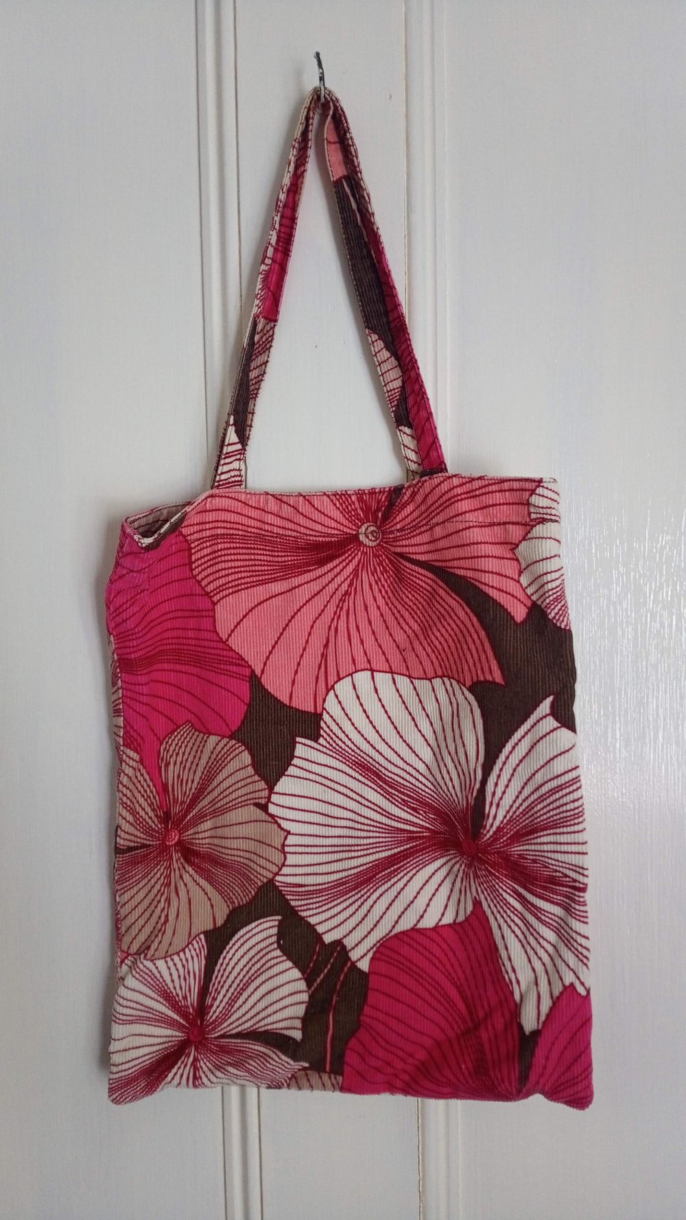 Floral Corduroy Tote
