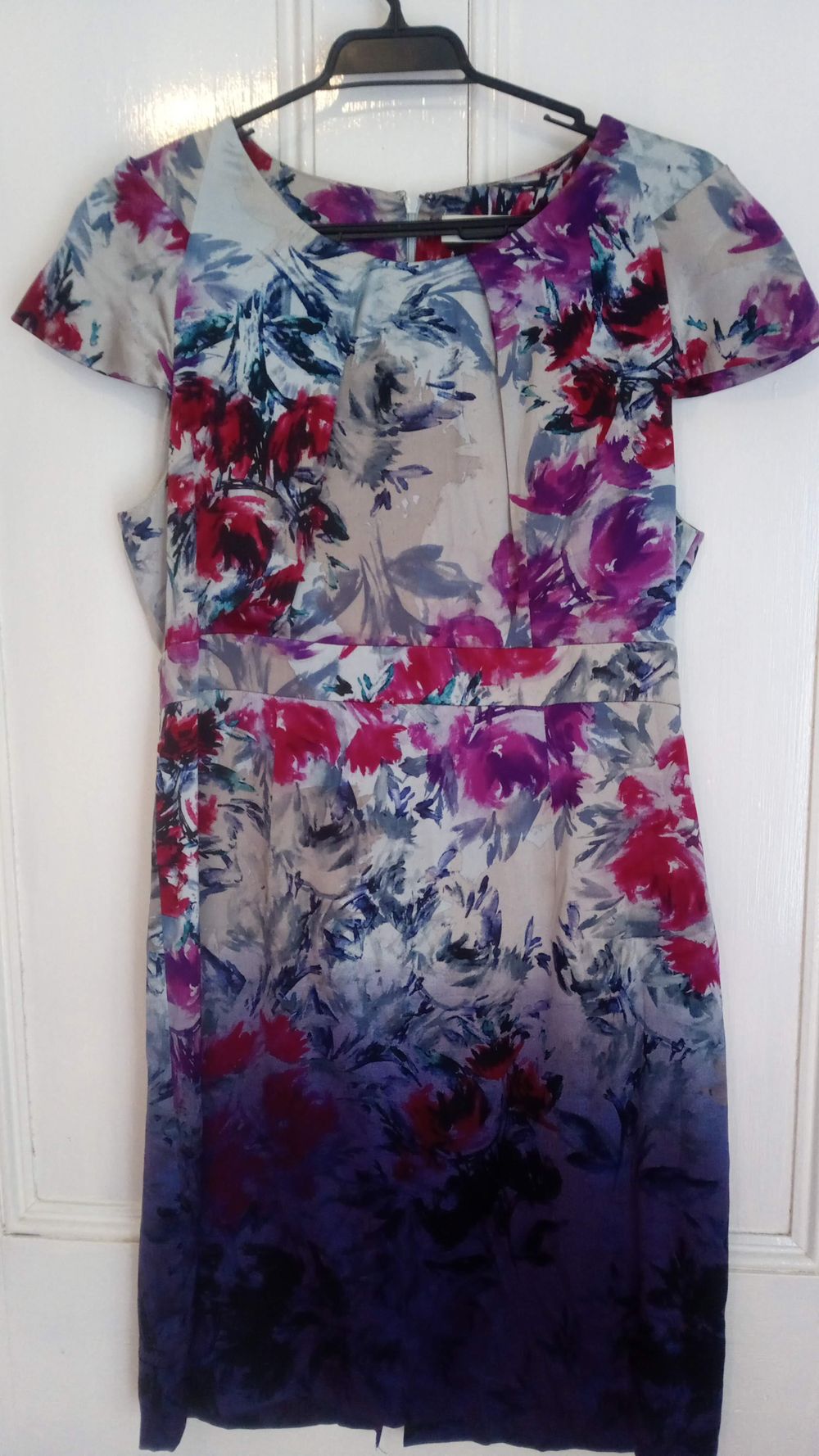 ALANNAH HILL Ombre Watercolor Floral Dress / Cap Sleeve Cocktail Occasion Dress