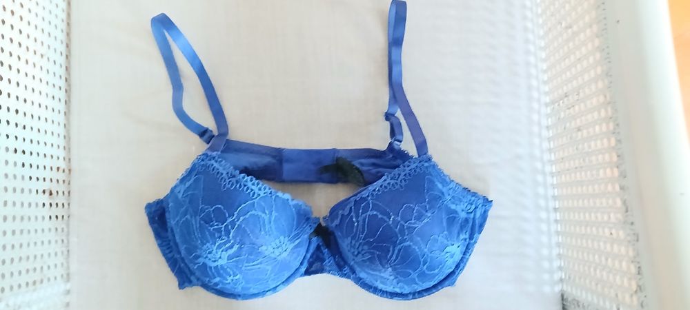 Heidi Klum Blue Lace Bra