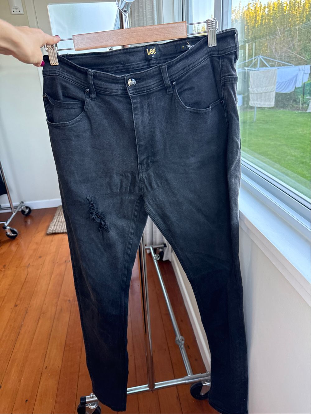 Lee Black Distressed Jeans