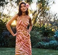 Sheike zebra sunset midi wrap dress. Size 6