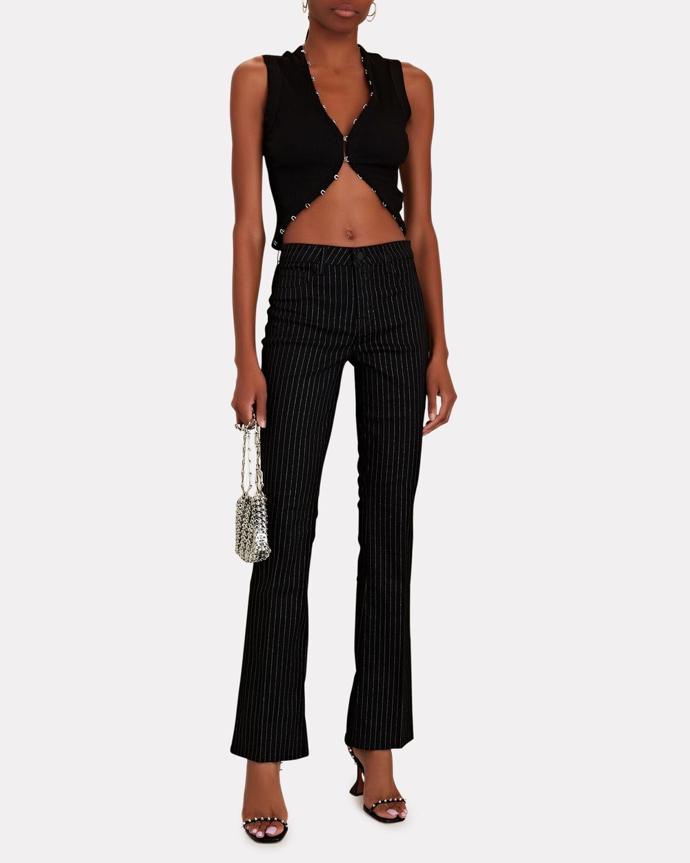 L'Agence 'Selma' pinstriped flared pants. Size 28