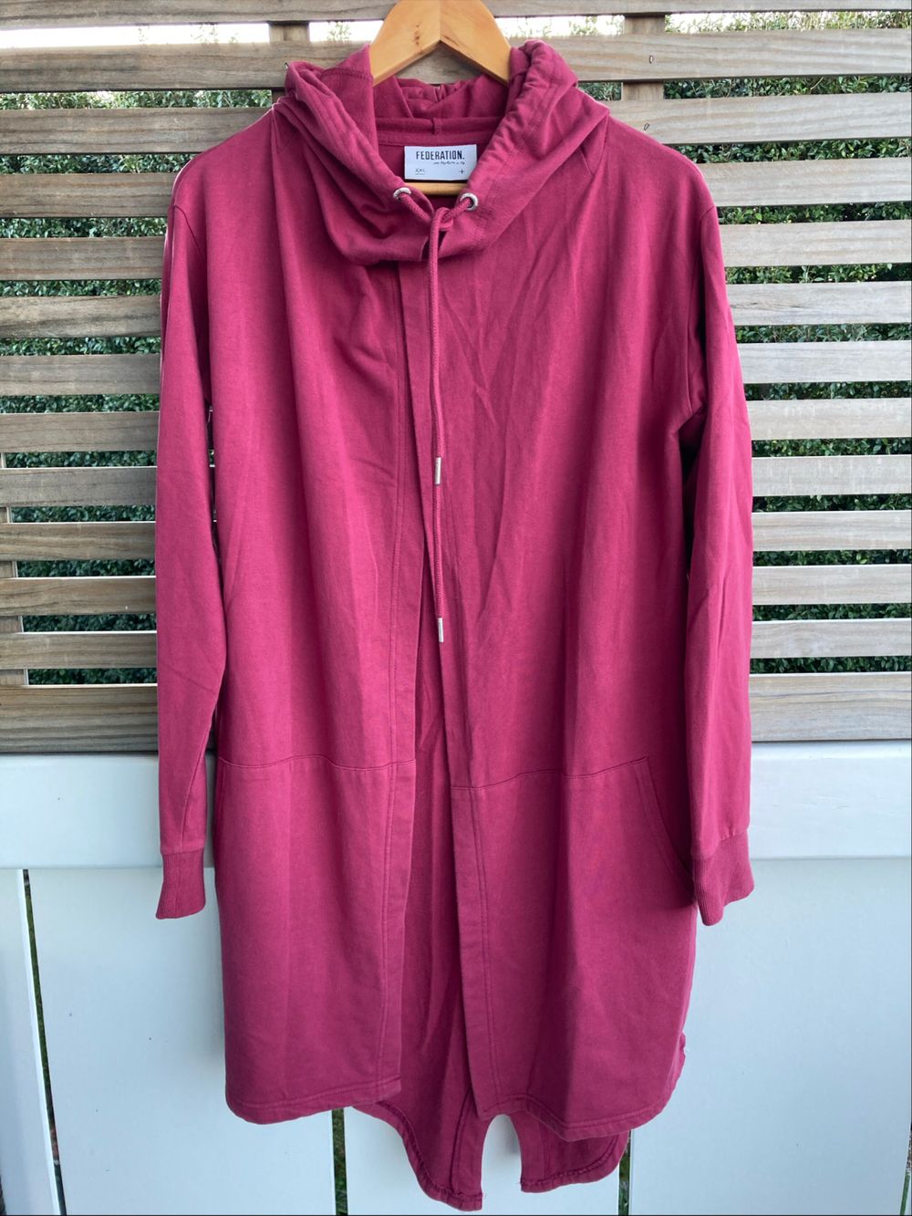 Federation Pink Longline Hooded Cardigan