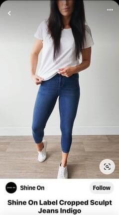 SHINE ON CROP JEANS, SIZE 20