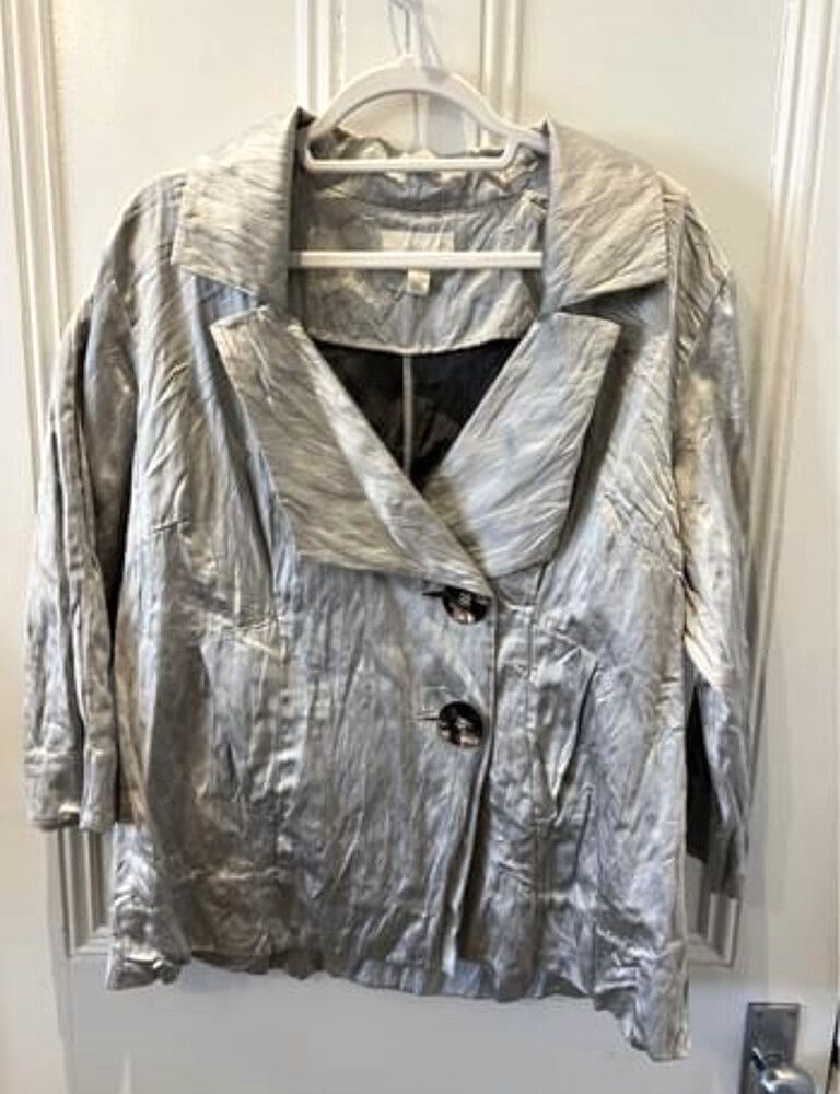VERGE METALLIC SILVER JACKET SIZE L (14)
