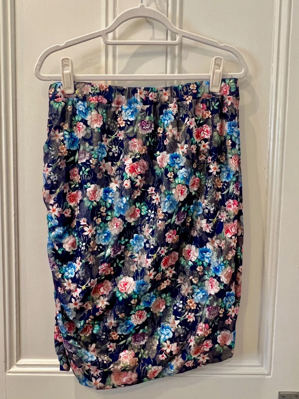 Stella Royal Floral Meow Mini Skirt size 1