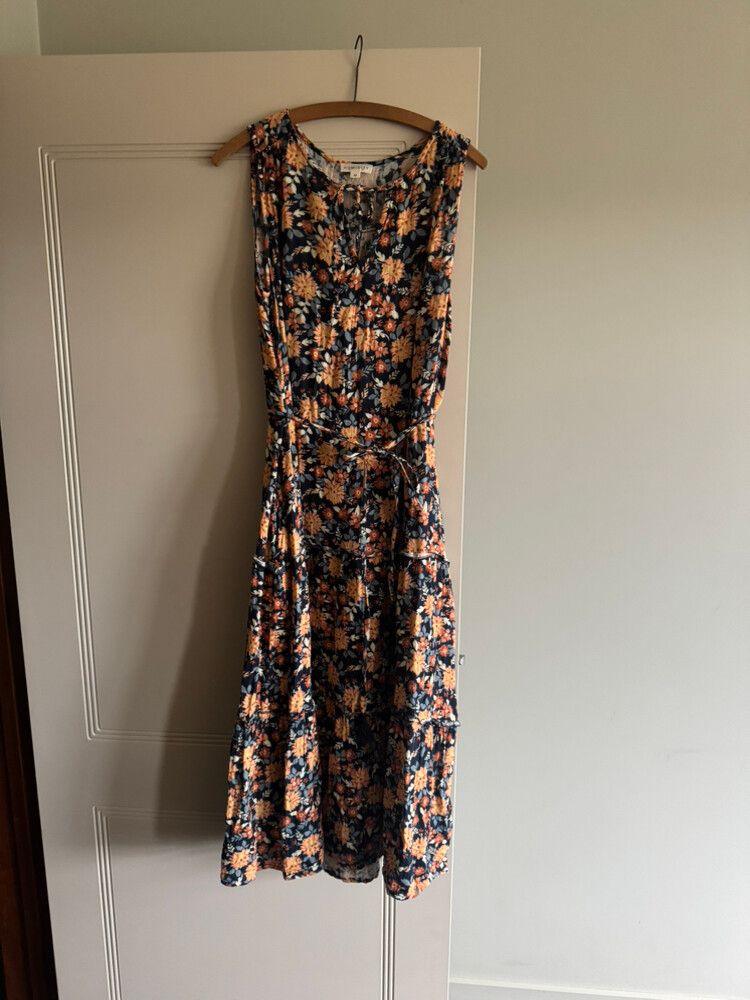 Humidity Navy Floral Midi Dress
