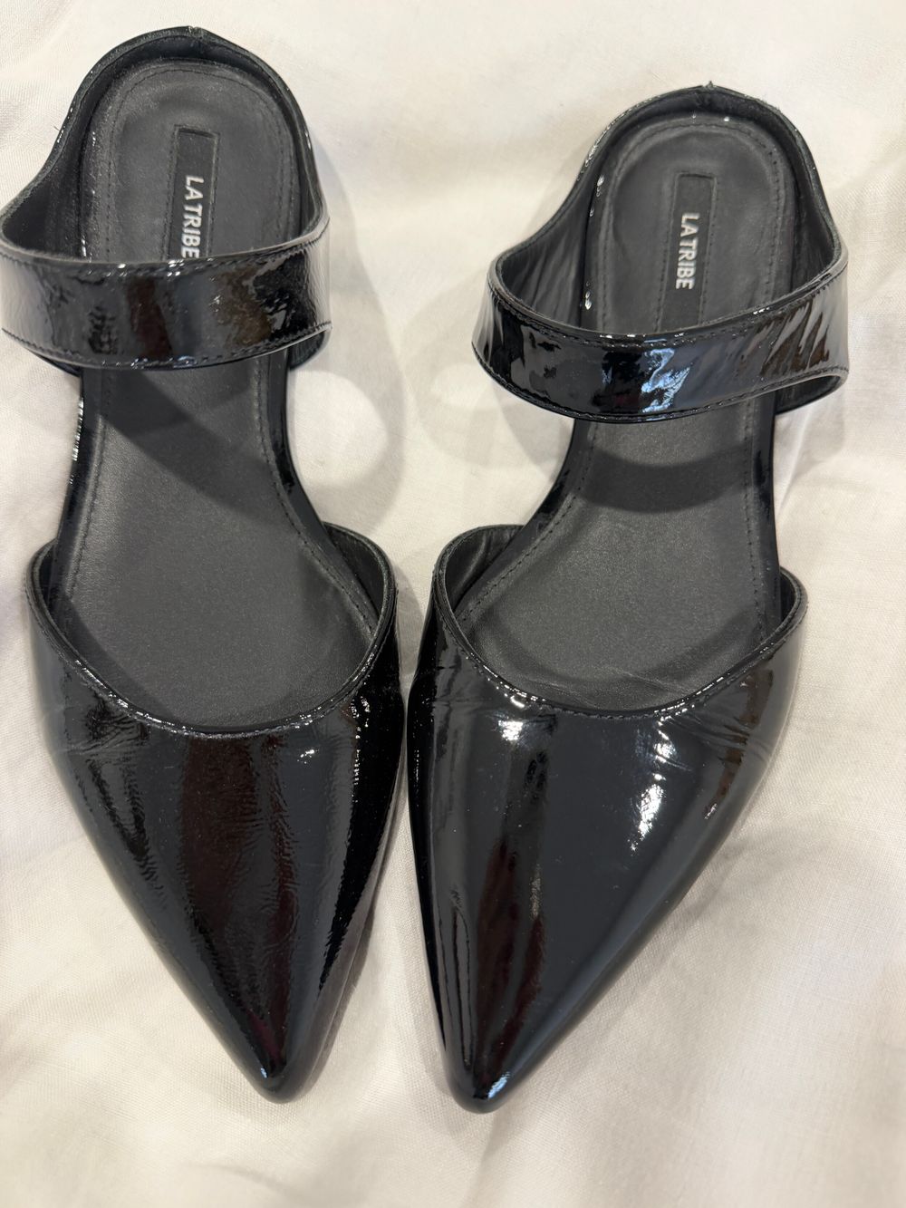 La Tribe Black Patent Mules