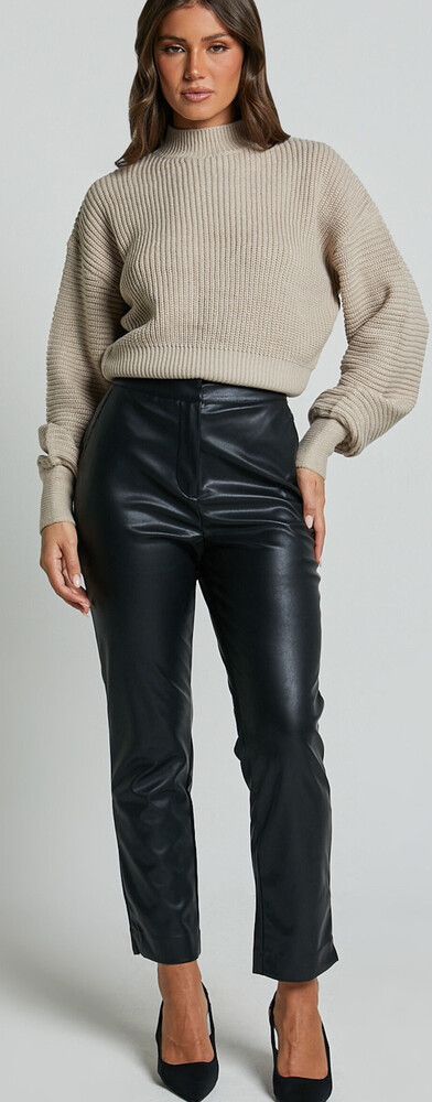 Showpo Azelia Cropped Faux Leather Pants